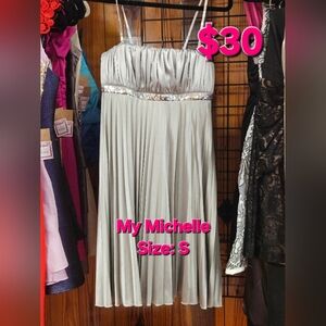 My Michelle Shimmering Silver Dress